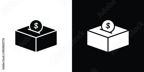 Donate icons. Black flat icon pack isolated on white background.