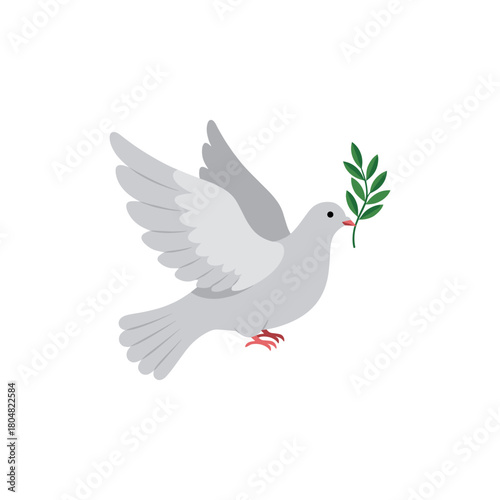 Dove bearing olive branch symbolizing peace
