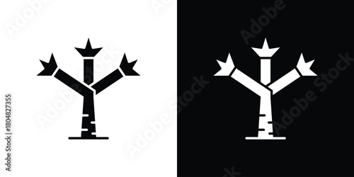 Joshua tree icons. Black flat icon pack isolated on white background.