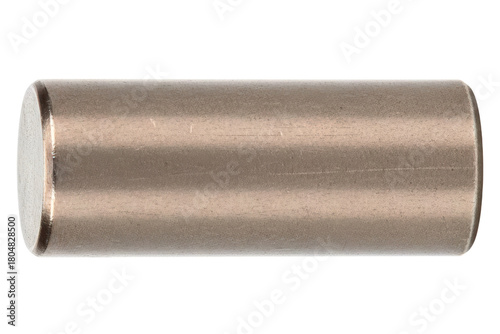 Single cylindrical steel dowel pin for mechanical engineering isolated on a transparent background