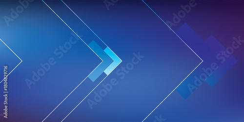 Abstract Geometric Blue Arrows with Light Streaks and Gradients.