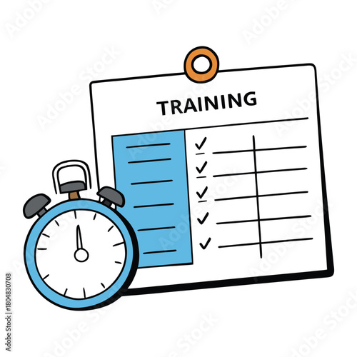 A structured training schedule pairs with a precise stopwatch, guiding every session with clear timing, steady progress, and disciplined focus for achieving fitness goals.
