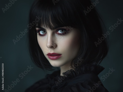 Mysterious woman with strik...