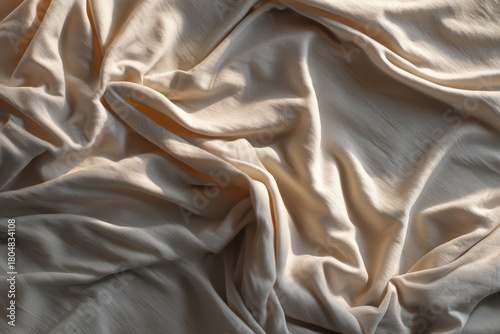 Flowing folds of pale fabri...