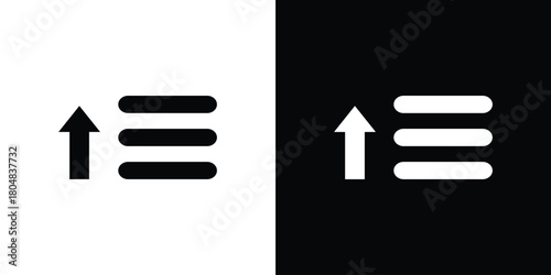 Sort amount up icons. Black flat icon pack isolated on white background.