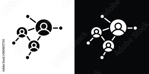 Social network icons. Black flat icon pack isolated on white background.