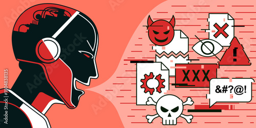 AI robot generating harmful content