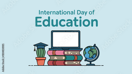 International day of education concept with learning elements