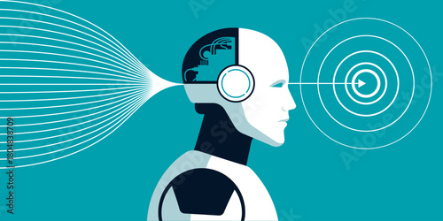 AI robot trained on datasets and generating new data