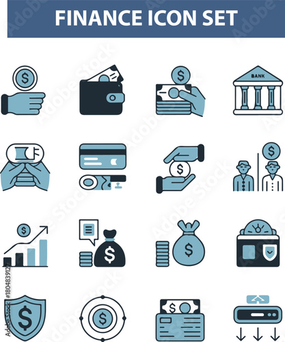 Business thin line icons. Finance icons set. Business Finance icon collection
