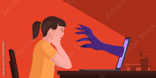 Online predator harassing a child