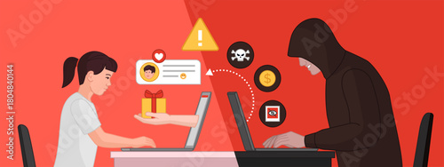 Online predator harassing a young child