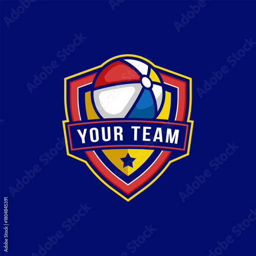 beach ball logo badge template