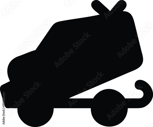 Black Silhouette of a Cement Mixer Truck vehicle construction