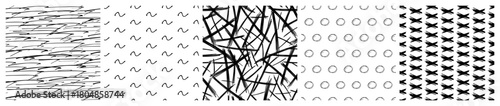 Set of seamless patterns with scribble smears