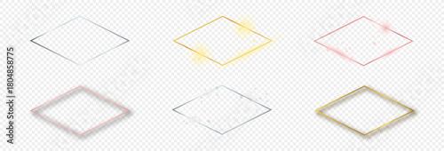 Set of six rhombus shape frames