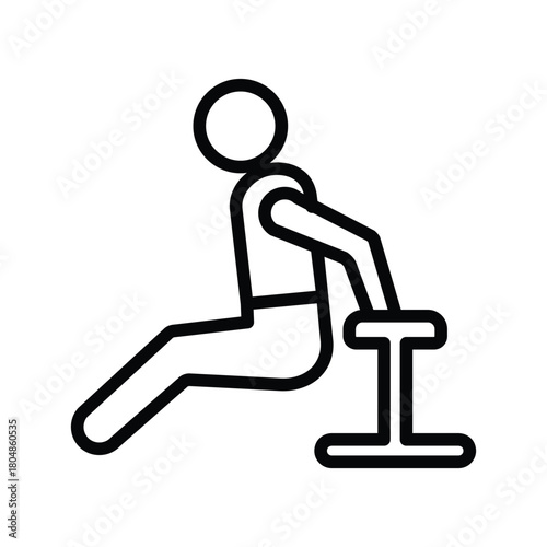Bench dips exercise icon