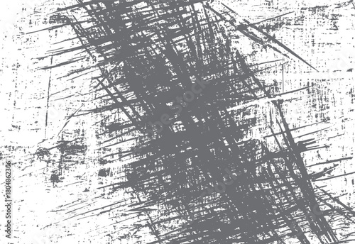 Abstract distressed grey and white textured background with rough linear scratches and speckled imperfections