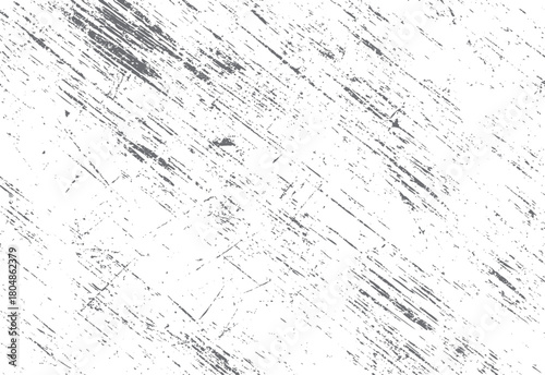 Abstract distressed grunge texture background with diagonal grey scratches and speckles on white vector
