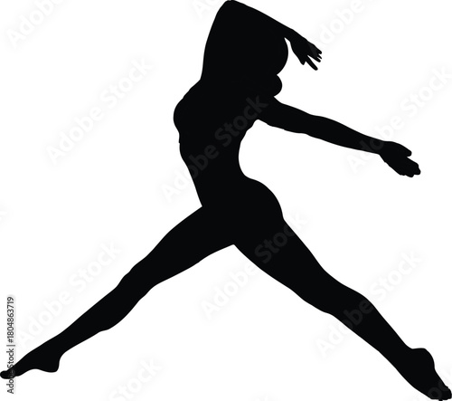 A young woman   exercise silhouette  Vector illustration 
