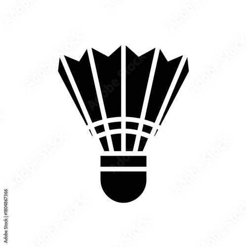 Badminton Shuttlecock Icon – Sports Silhouette Vector for Game and Fitness Designs
