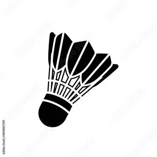 Badminton Shuttlecock Icon – Sports Silhouette Vector for Game and Fitness Designs