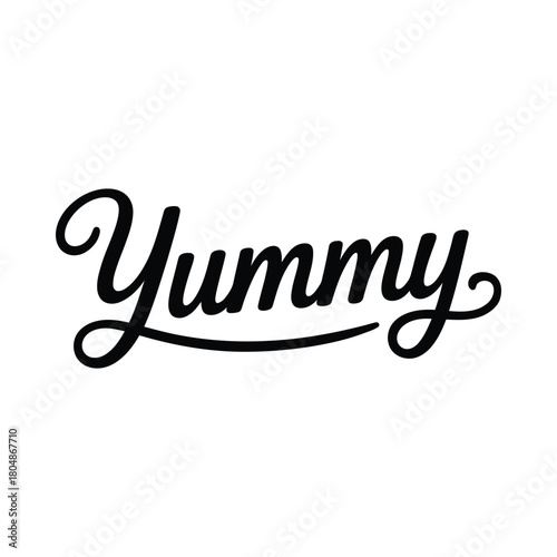 Elegant yummy calligraphy text logo