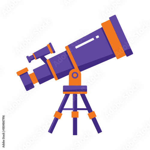 “Colorful Telescope Icon – Astronomy, Stargazing & Space Exploration Vector”