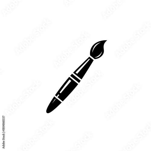 Paint Brush Icon Vector | Artist Brush Silhouette Illustration