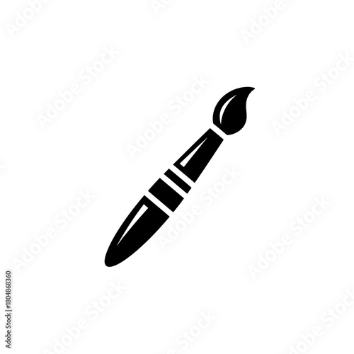 Paint Brush Icon Vector | Artist Brush Silhouette Illustration