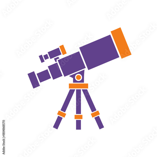 “Colorful Telescope Icon – Astronomy, Stargazing & Space Exploration Vector”