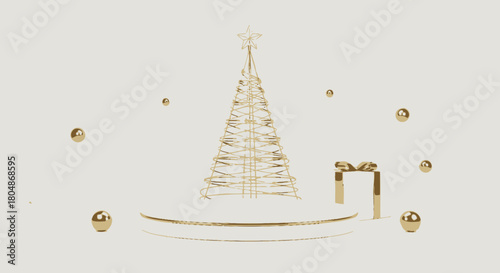 christmas decoration desing for card or banner isolated