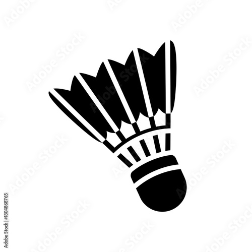 Badminton Shuttlecock Icon – Sports Silhouette Vector for Game and Fitness Designs