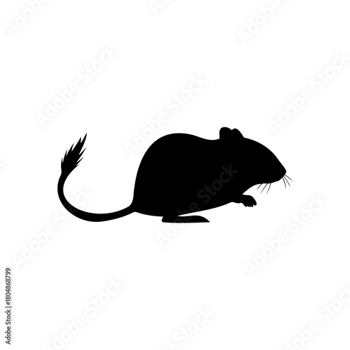 Mongolian gerbil silhouette icon vector flat illustration design.