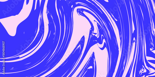 Blue Wavy Lines Abstract Background in Trendy Retro Psychedelic Style. Twisted, Swirled, and Distorted Vector Texture Pattern. eps 10