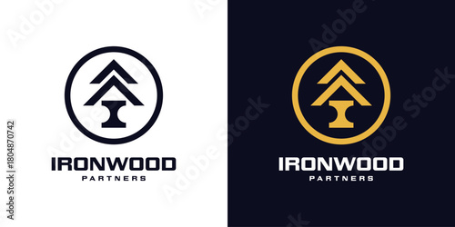 Iron Wood Logo Simple. Iron + tree