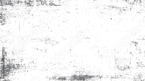 Distressed grunge texture background with scattered dark gray speckles and smudges on white dirty