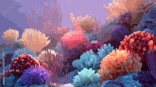 Stylized coral reef