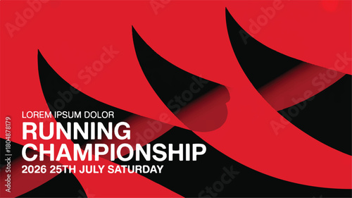 Dynamic Running Championship Poster Abstract Design for 2026 Race Event Announcement