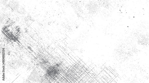 Textured gray and white abstract background with distressed grunge overlay and scattered dots vector