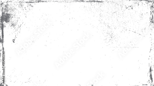 Textured gray grunge overlay with distressed edges and scattered speckles on a white background vector