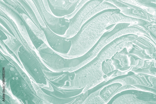 Water gel cosmetic serum, hair care or beauty calming gel smudge abstract background. Beauty product sample swatch