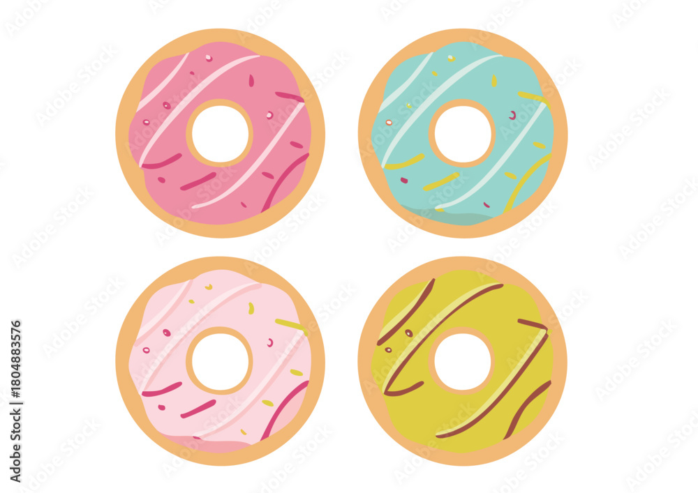 Obraz premium ドーナツのベクターイラスト003