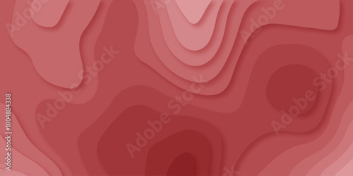 Luxury creative spiral paper background. vector natural shadow papercut web topography map spiral line. red light dynamic smooth cover origami papercut texture background.	