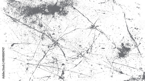 Textured grey distressed grunge background with scratches and speckles on white surface vector