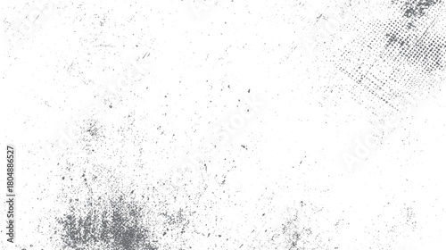 White background with scattered dark grey distressed grunge texture and speckles vector