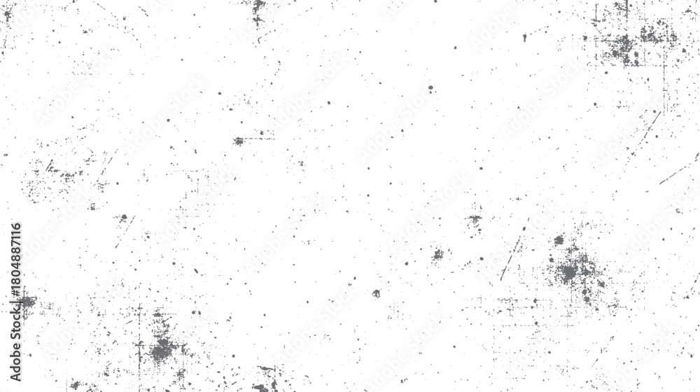 Fototapeta premium White background with scattered grey dust specks and scratches creating a distressed texture effect grunge