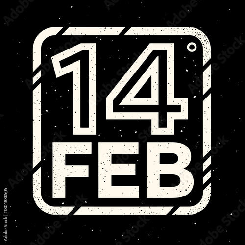 Show your love with a cool vintage Valentine's Day 14 February graphic