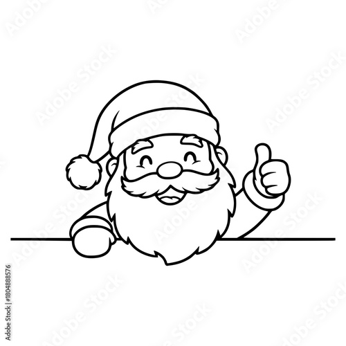 Cute Christmas Peeking svg, Christmas SVG bundle, Santa Claus svg, Christmas clipart, Santa peeking png, christmas outline, SVG Cricut