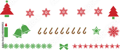 Festive Holiday Cheer An Array of Charming Christmas Icons for Joyful Designs and Seasonal Greetings
